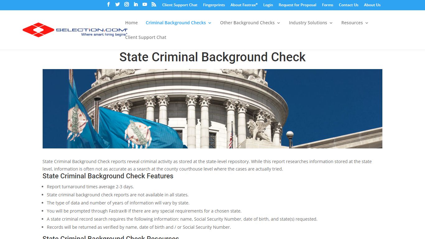 State Criminal Background Check - SELECTiON.COM